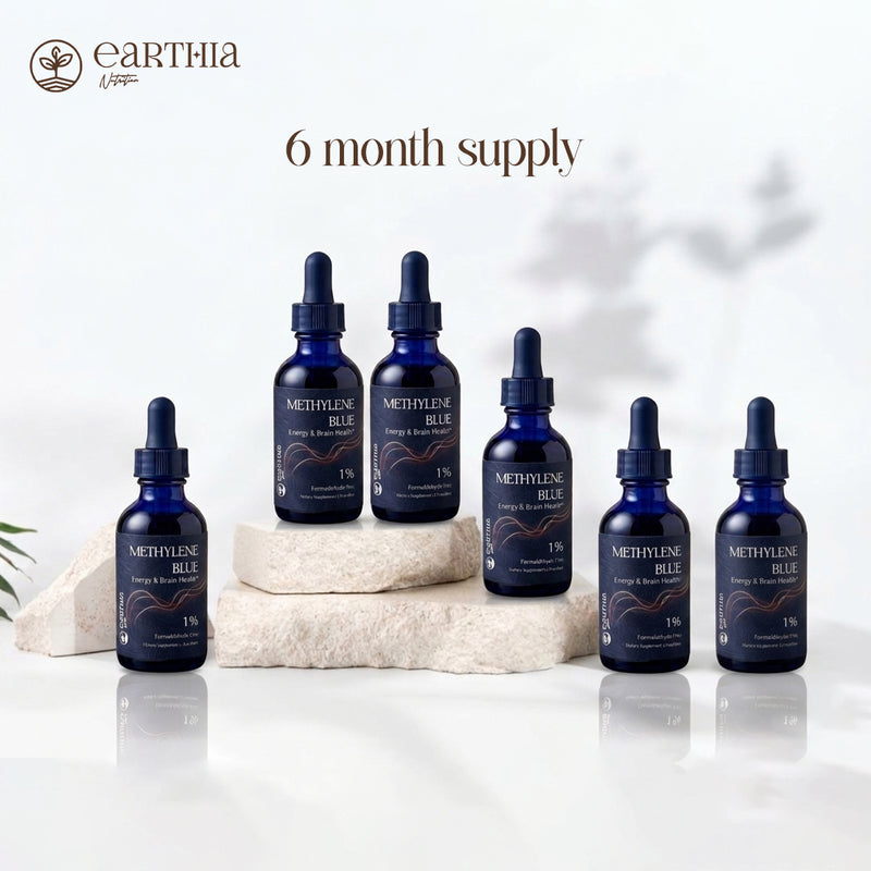 6 Month Supply - Earthia Methylene Blue Drops 1% – (Cellular Energy & Focus Support)